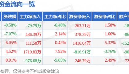 股票行情快报：大名城（600094）8月28日主力资金净卖出79.79万元