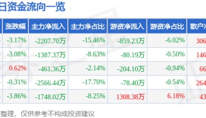 股票行情快报：尔康制药（300267）6月19日主力资金净卖出2207.70万元