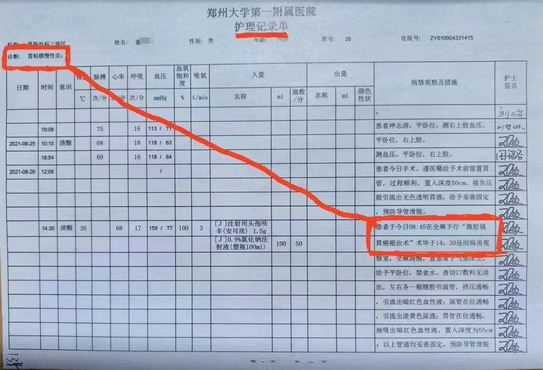 79岁老人患慢性胃炎，郑大一附院被指按胃癌晚期切除全胃